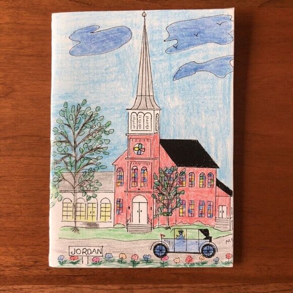 Set Of 5 Vintage Original Blank Cards Nostalgic Americana Folk Art With Envelop - Picture 6 of 9